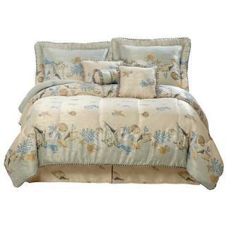 The brookside chambray comforter brings a romantic coastal essence to your bedroom. coastal comforter sets king | PC Tropical Sea Shell Beach ...
