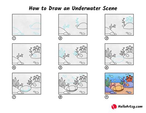 How To Draw An Underwater Scene Helloartsy