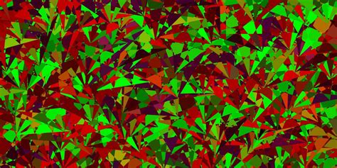 Dark Green, Red vector background with triangles. 3739664 Vector Art at