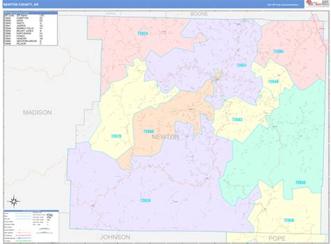 Newton County Ar Wall Map Color Cast Style By Marketmaps Mapsales