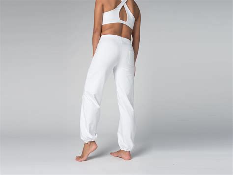 Pantalon De Yoga Param Coton Bio Et Lycra Blanc V Tements De Yoga Femme Boutique Yoga