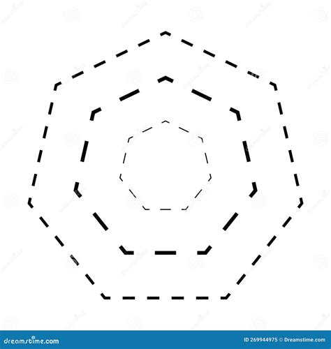 Símbolo De Forma De Heptagon De Seguimiento Elemento De Línea Dividida