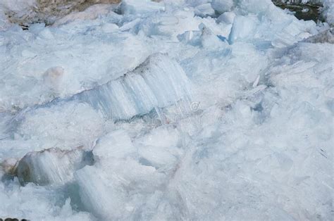 Melting Ice On The River In Spring Ice Drift Time Natural Structure