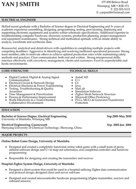 electrical engineer resume sample engineering resume