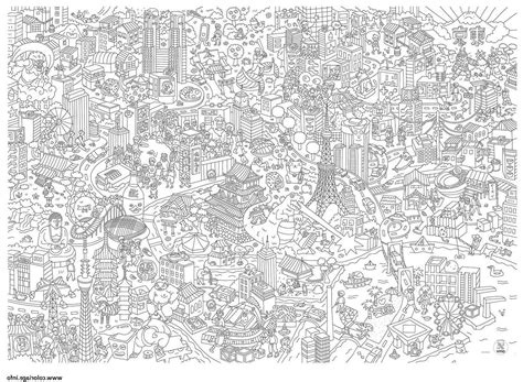 xxl omy grand poster a colorier tokyo coloriage Colouring Pages, Adult