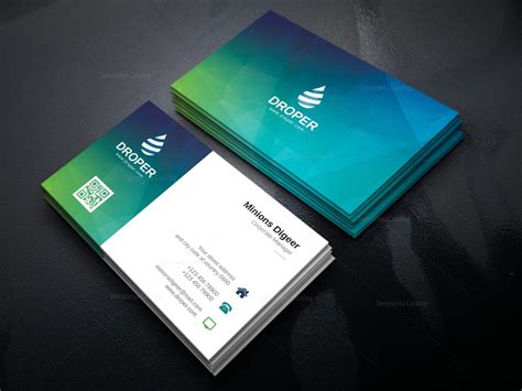 Luxury dark business card logo mockup with embossed and debossed effect. Dolphin Modern Corporate Business Card Template 000924 ...