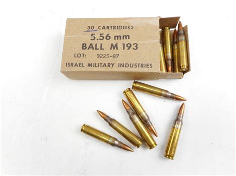 556mm Ball M193 Ammo Israel Military Industries Switzers Auction