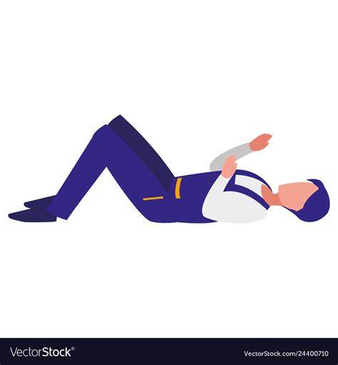 Mechanic Worker Lying Down Working Royalty Free Vector Image