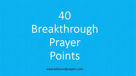 40 Breakthrough Prayer Points