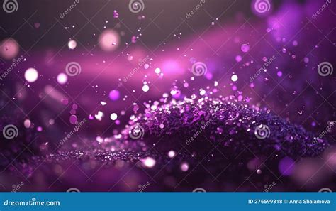 Sparkling Purple And Violet Bokeh Background With Glitter Texture Stock