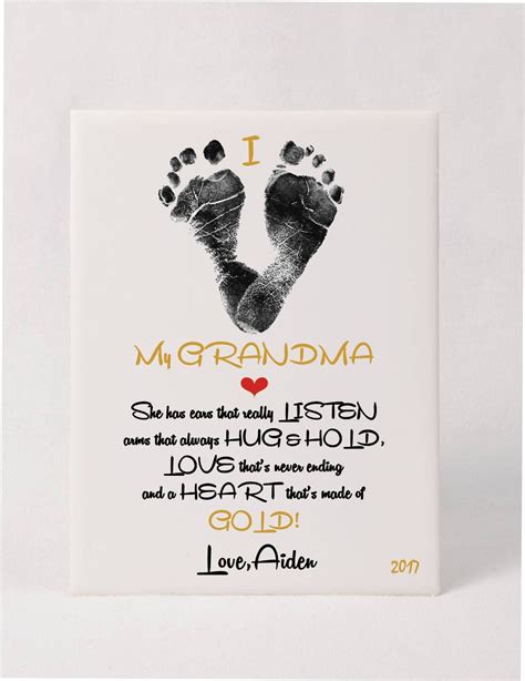 Toddler And Baby Footprint Art Plaque Wpoem Using Childs Etsy Baby