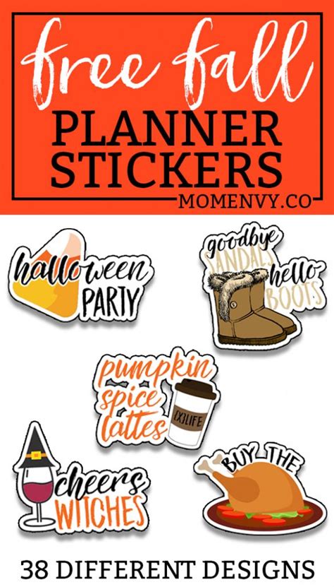 Free Fall Planner Stickers 38 Different Designs Free Cut Files Included