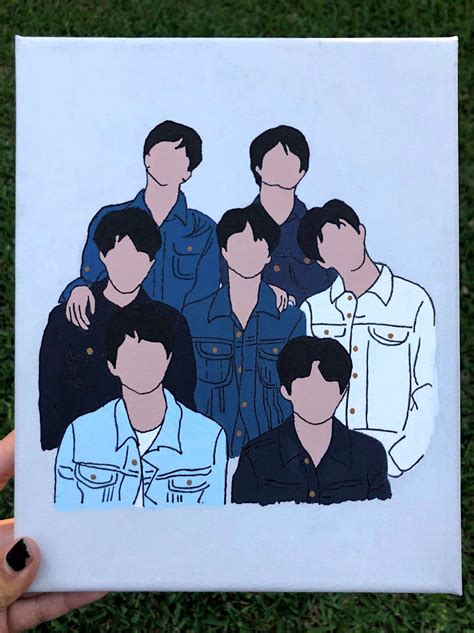Check spelling or type a new query. BTS Jean Jacket Silhouette Painting in 2020 | Cute canvas ...