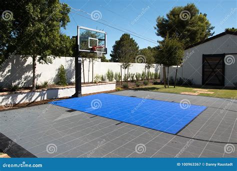 Luxurious Resort Mansion Outdoor Basketball Court Stock Image Image