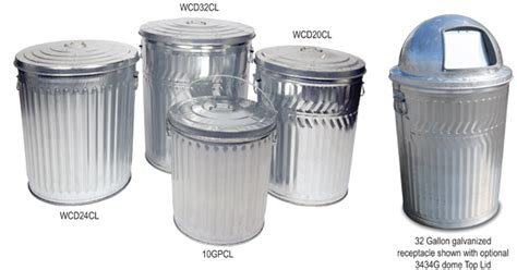 Metal Trash Cans Galvanized Trash Can Galvanized Garbage Can