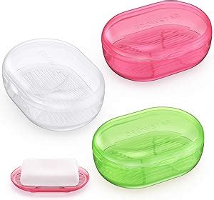 Amazon Com Pack Clear Soap Holder Travel Soap Container Portable