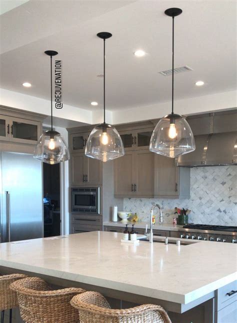 3 pendants over kitchen island | Modern kitchen island, Kitchen island