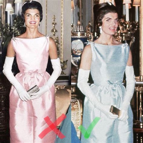 Jackie Kennedy Wore A BLUE Not Pink Gown When Visiting Buckingham Palace In Jackie