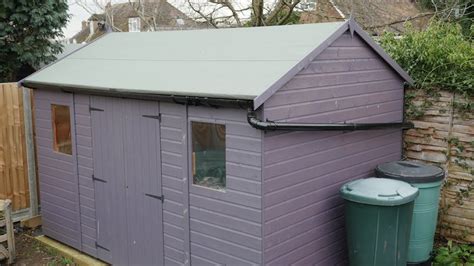 How much do garden sheds cost? How to fit shed guttering and connect to water butts - YouTube