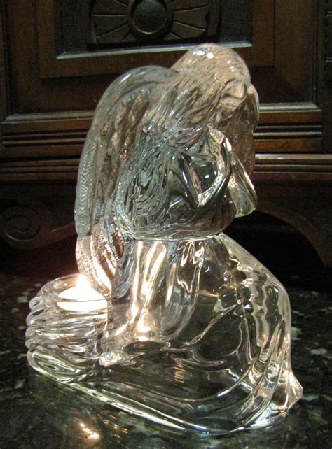 How perfect for your spanish colonial, tudor, or other european style home! Large Kneeling Angel Lead Crystal Candle Holder (1 of 2 ...