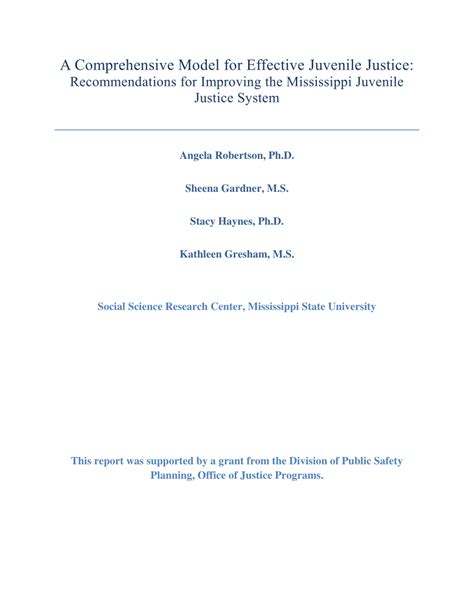 pdf a comprehensive model for effective juvenile justice recommendations for improving the