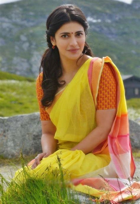 shruti haasan sarees in katamarayudu movie stylish actresses most beautiful indian actress