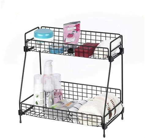 Mdhand 2 Tier Metal Bathroom Counter Top Organizer Wire Basket Storage