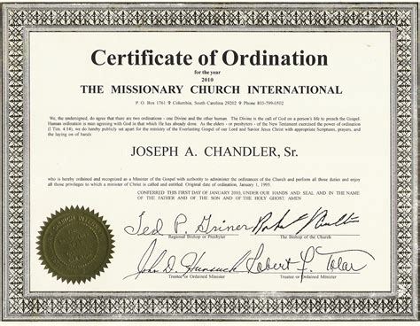 5 Template Ordination Certificate For Ministry 35927