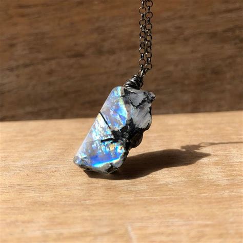 Rainbow Moonstone Necklace Moonstone Pendant Gift For Men Large