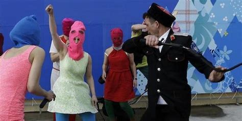 Members Of Pussy Riot Whipped By Russian Cossacks In Sochi The Daily Dot