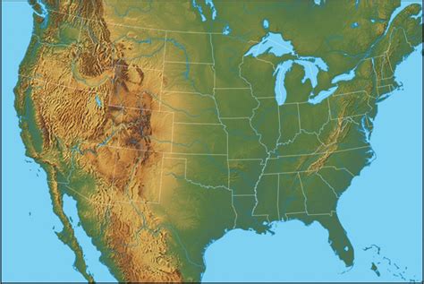 Blank Physical Map Of The United States Printable Map