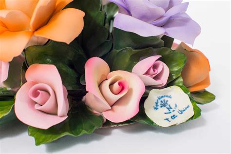Capodimonte Porcelain Roses Bouquet Centrepiece Made By Hand Etsy