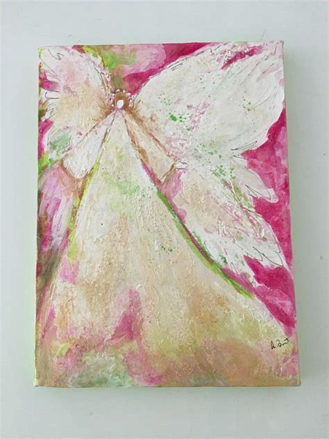 Lily Pulitzer Inspired Guardian Angel Painting Whimsical Angel