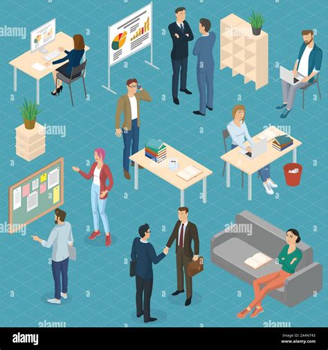 Isometric Vector Office Stock Vector Image And Art Alamy