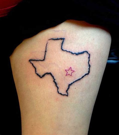 This little hip tattoo gradient shading always looks great. 70 Sensational State of Texas Tattoos - TattooBlend