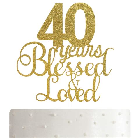 Buy Alpha K 40th Birthdayanniversary Cake Topper 40 Years Blessed