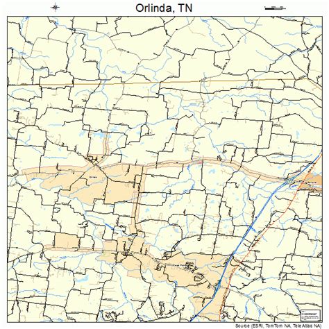 Orlinda Tennessee Street Map 4756020