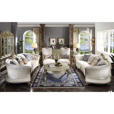 Über komfortfunktionen werden die darstellungen auf unserer seite individuell auf ihre bedürfnisse abgestimmt. Acme Furniture Dresden II Traditional Pearl Faux Leather ...