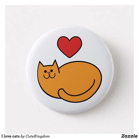 I Love Cats 6 Cm Round Badge Uk Cats Badge Love Heart