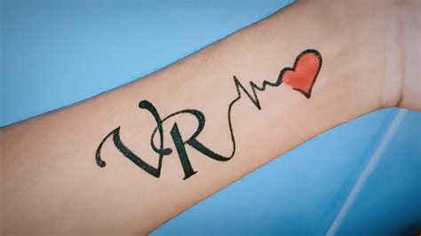 Vr Letter Tattoo Designs Couple Letter V And R Tattoo Vr Tattoo Youtube