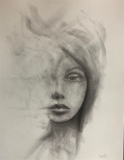 Charcoal Drawing Charcoal Print Pencil Drawing Drawing Of A Girl Face Drawing By Josh Carte