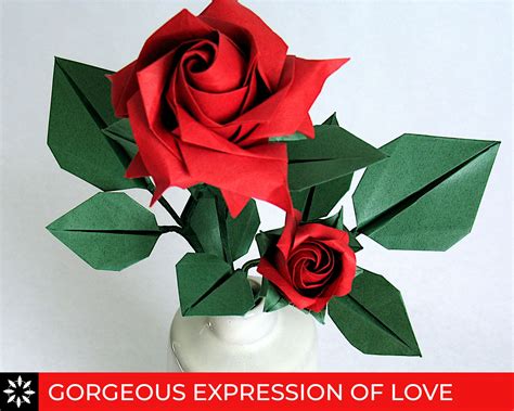 Find All Origami Rose With Stem Easy Make An Origami