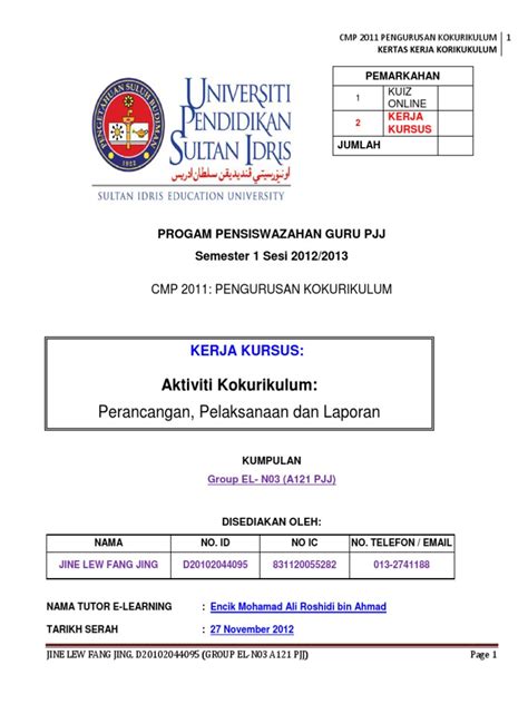 Although not many of them who are involved yet without anyone taking care of them at home,they kertas kerja. Kertas Kerja Hari Sukan Tahunan