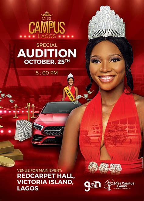Beauty Pageant Miss Campus Lagos Audition Flyer Is A Freelance Flyer