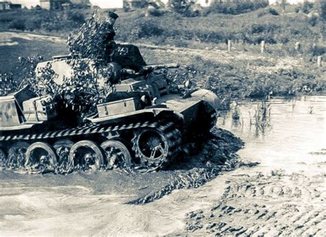 A Panzer Ausf L Luchs Light Recon Tank Fording A Stream Was One