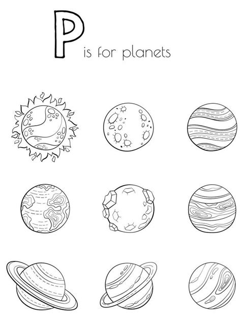 Planets Coloring Planet Pages Kids Space Printable Sheets Earth Drawing