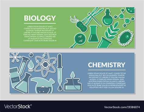 Banners On The Theme Of Biology And Chemistry Vector Image