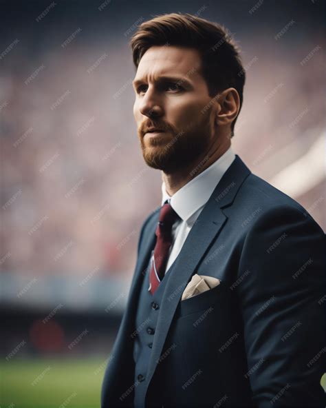 Premium Ai Image Lionel Messi Photoshoot With Suit In Indoor And Outdoor