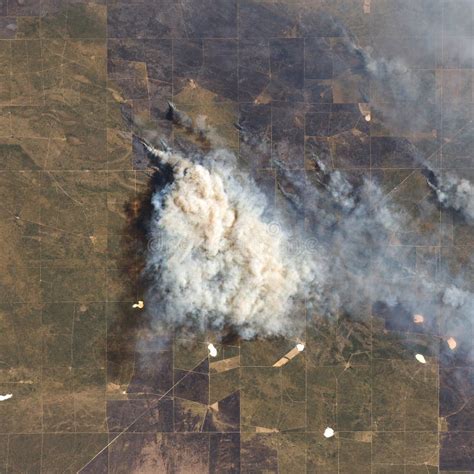 Wildfire Aerial View Fire And Smoke Burning Forest Dry Grass And