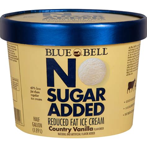 Blue Bell No Sugar Added Reduced Fat Country Vanilla Ice Cream Shop